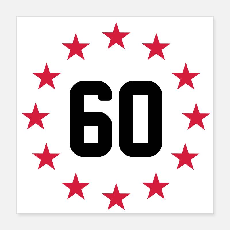 60 ans Poster 40 x 40 cm