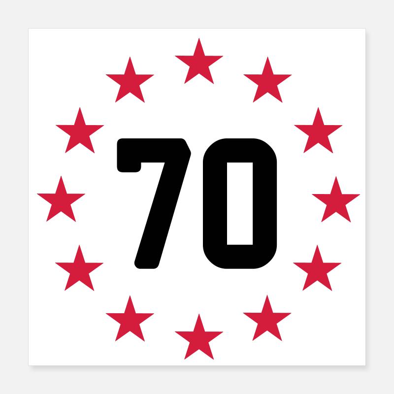 70 ans - Poster 40 x 40 cm - blanc