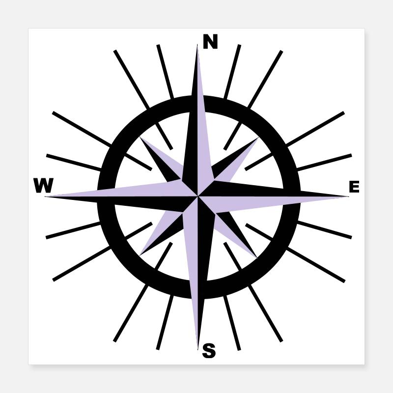 Nautische Kompass Poster 40x40 cm