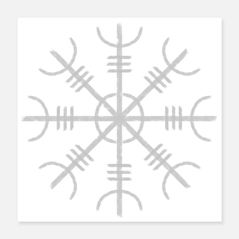 Heaume de awe wikinger Symbol Poster 40x40 cm