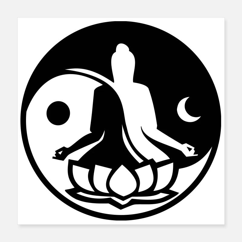 Yin und Yang Poster 40x40 cm