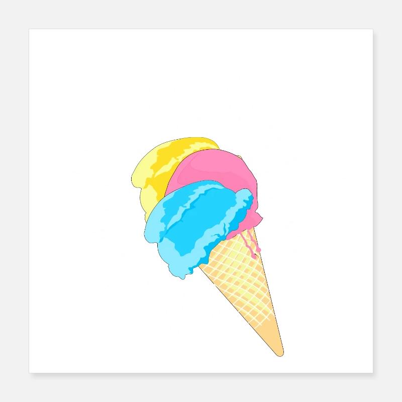 Ice cream cone ice cream cone soft ice cream waffle blasting Poster 16" x 16" (40x40 cm)