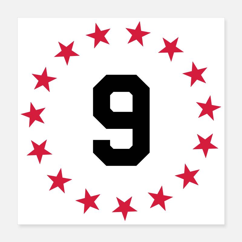 Chiffre 9 Poster 40 x 40 cm