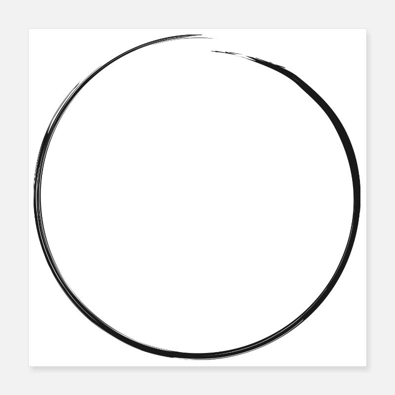 offener schwarzer Kreis | Schmutzrand Poster 40x40 cm