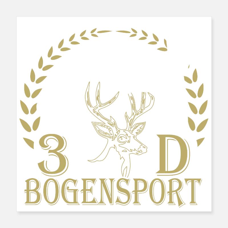 Waldjäger mit Bogen und Geweihmotiv Poster 40x40 cm