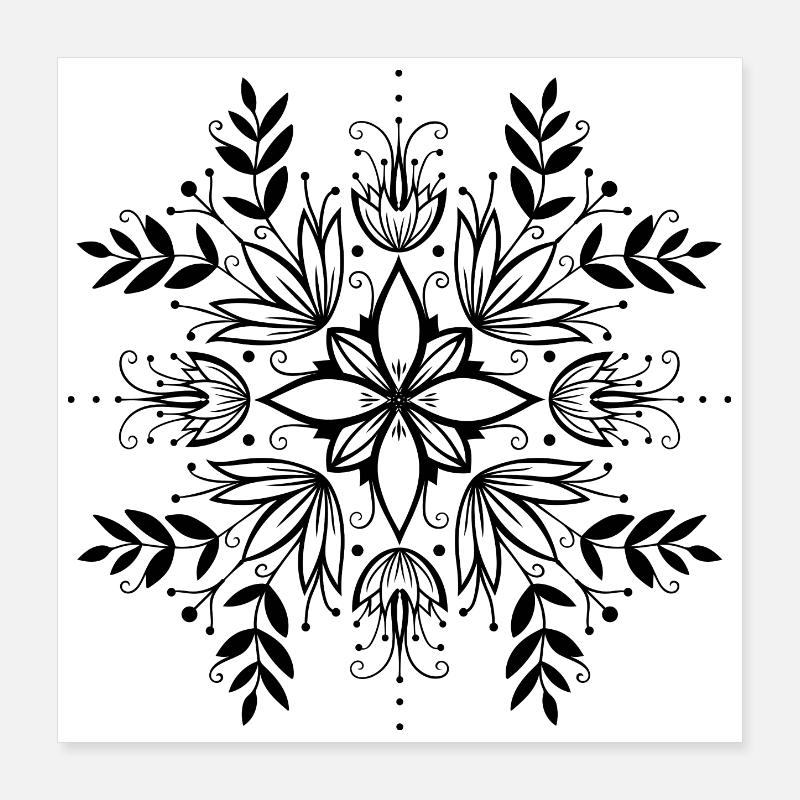 Flower Pattern Cottagecore Aesthetic Poster 16" x 16" (40x40 cm)