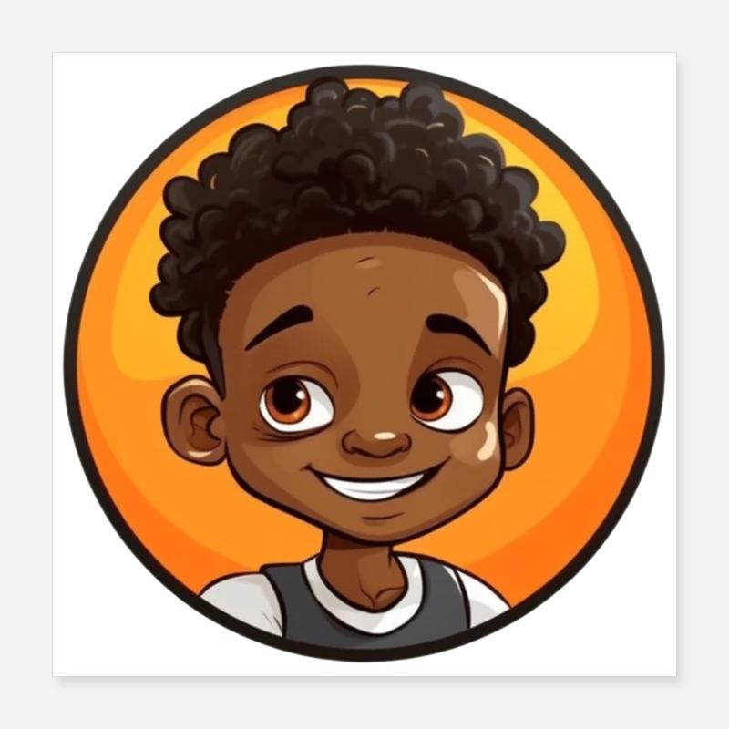 Afro Schwarz Kind Junge Mädchen Empowerment Mädche Poster 40x40 cm