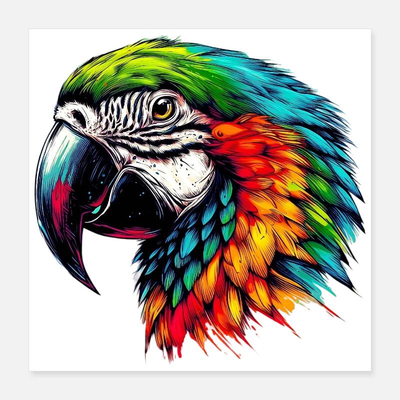 Parrot Macaw Poster 16" x 16" (40x40 cm)