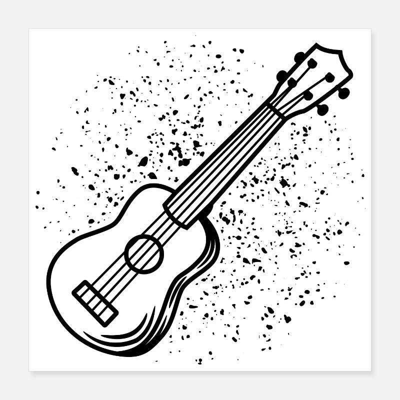 Dessin de ukulélé Poster 40 x 40 cm
