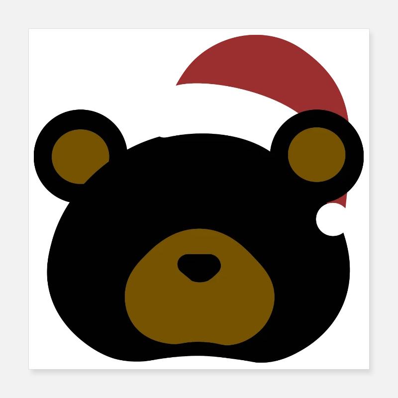 Ours noir - Édition de Noël Poster 40 x 40 cm
