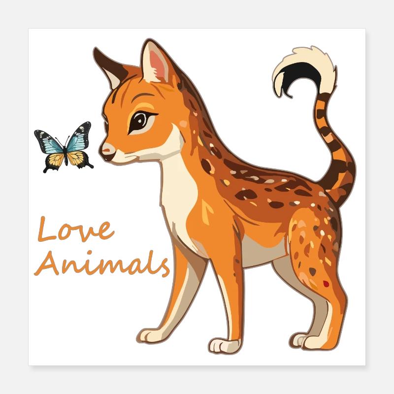 L’amour des animaux Poster 40 x 40 cm