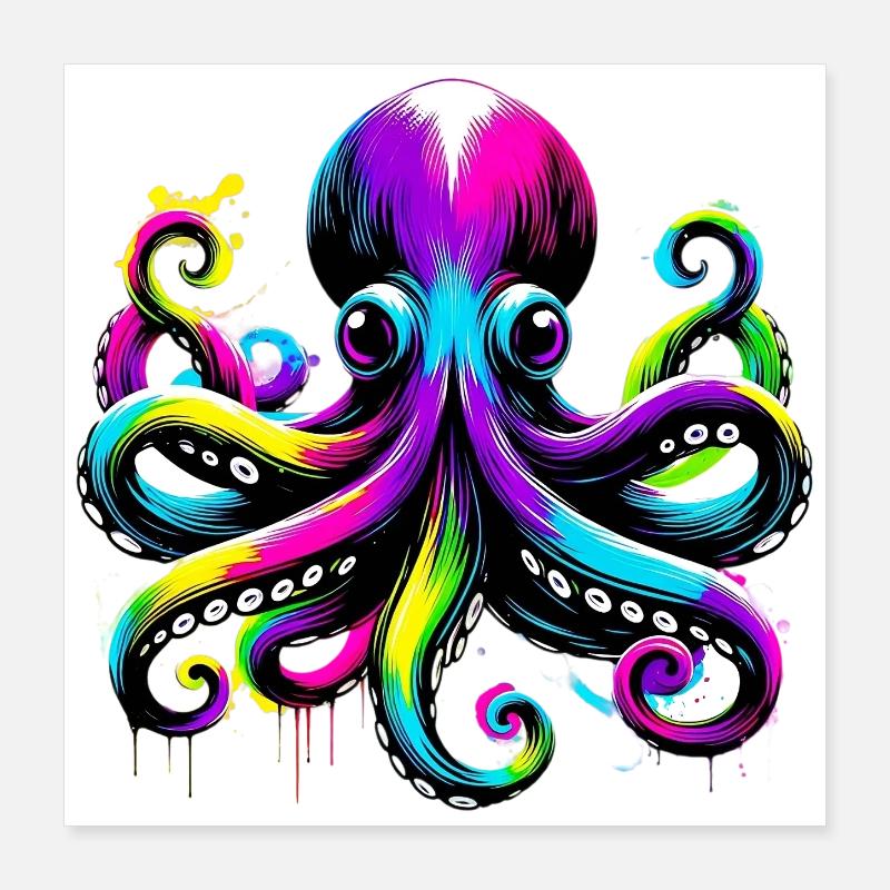 Krake Poster 40x40 cm