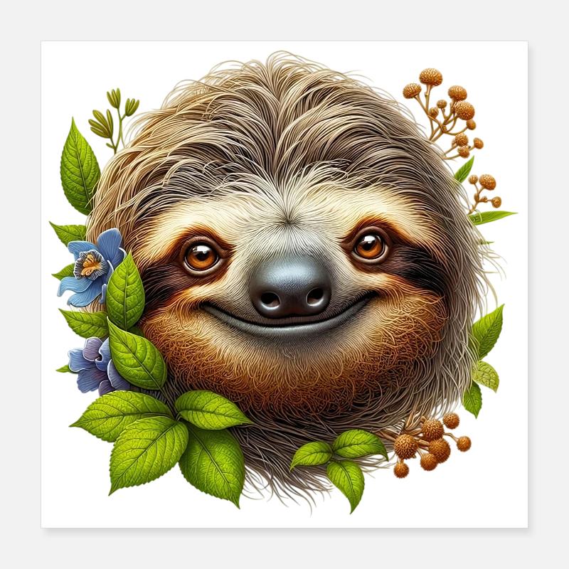 Sloth Poster 16" x 16" (40x40 cm)