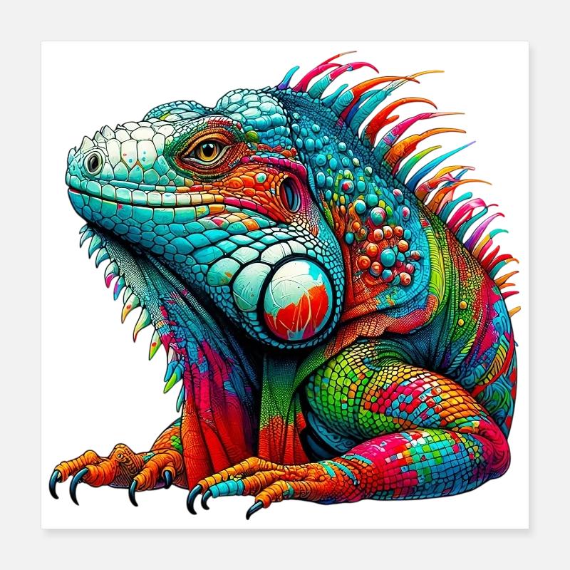 Iguana Poster 16" x 16" (40x40 cm)