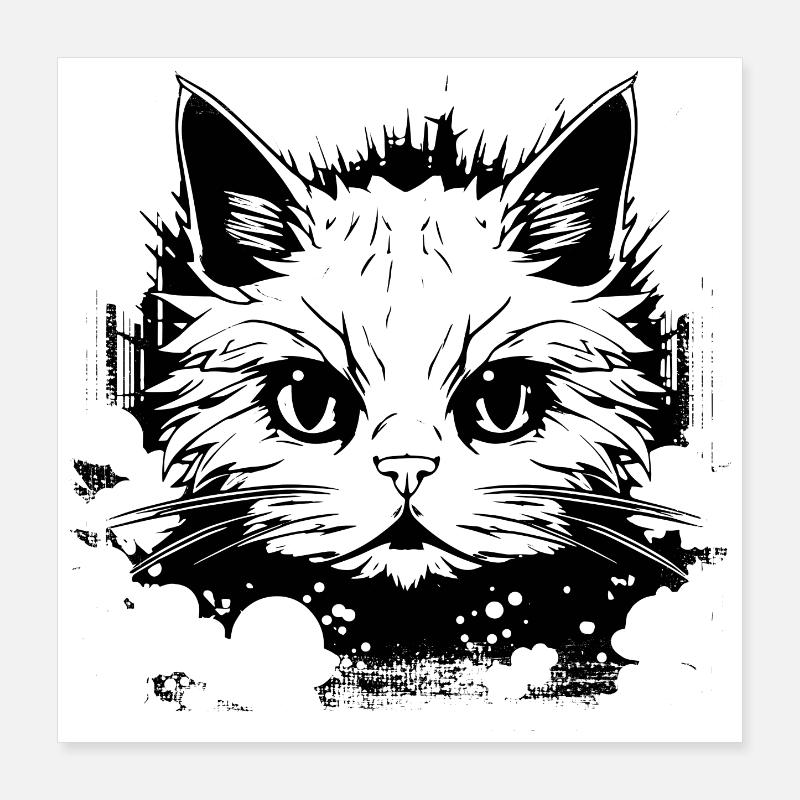 Katze Anime Poster 40x40 cm