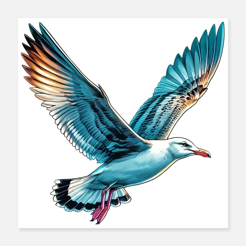 Gull Poster 16" x 16" (40x40 cm)