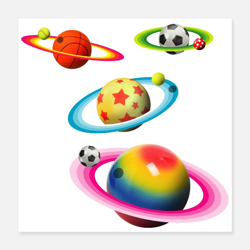 Boules Planètes Poster 40 x 40 cm