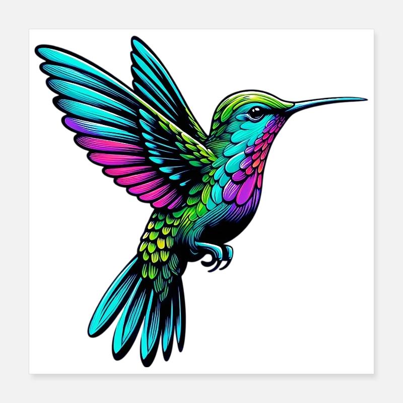 Colibri Poster 40 x 40 cm