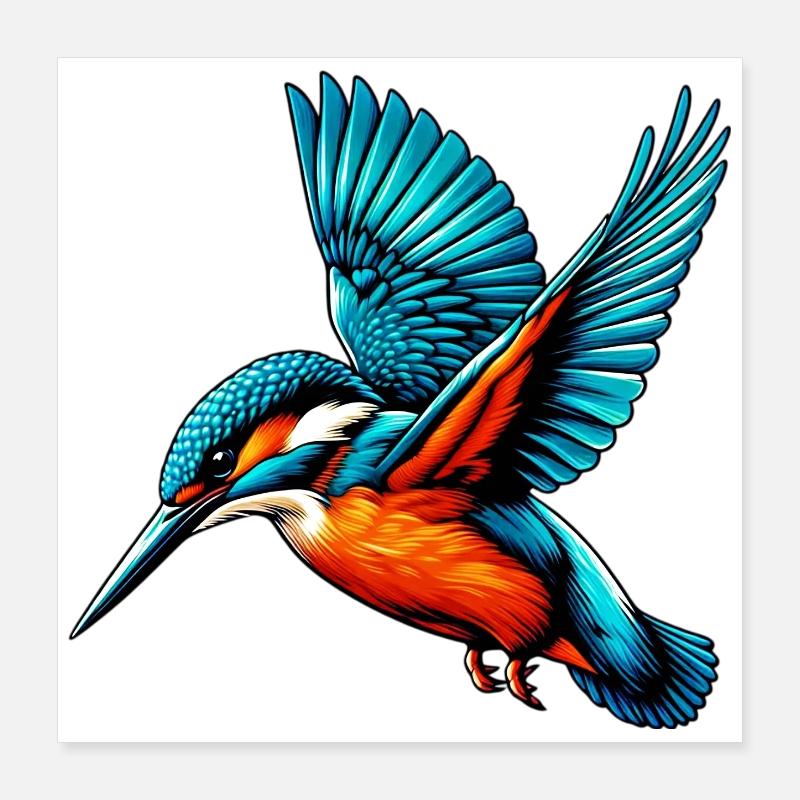 Martin-pêcheur Poster 40 x 40 cm