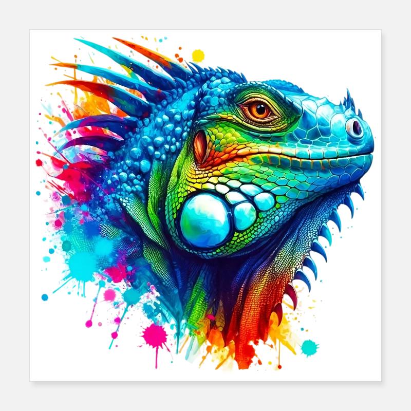 Leguan Poster 40x40 cm