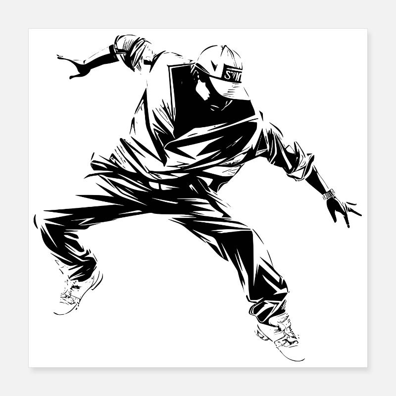 B Boy Graphique Poster 40 x 40 cm