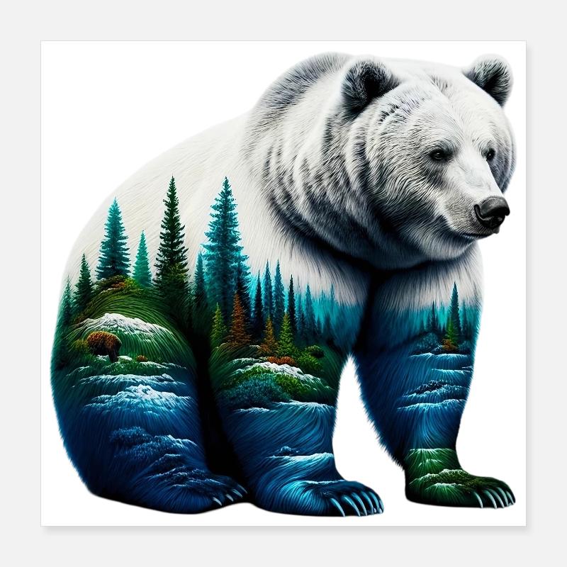 Bear Poster 16" x 16" (40x40 cm)