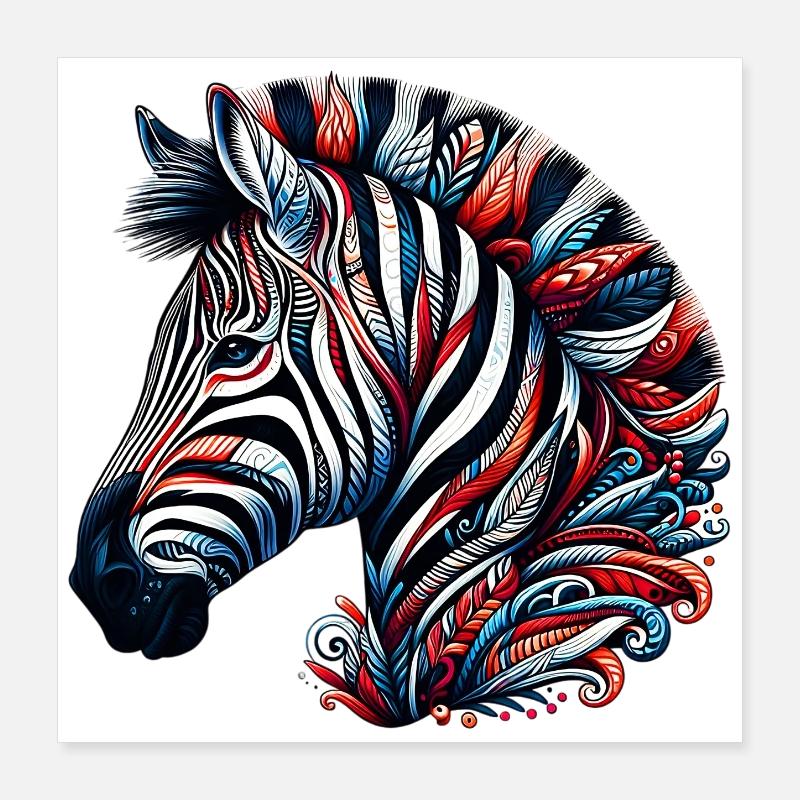 Zèbre Poster 40 x 40 cm