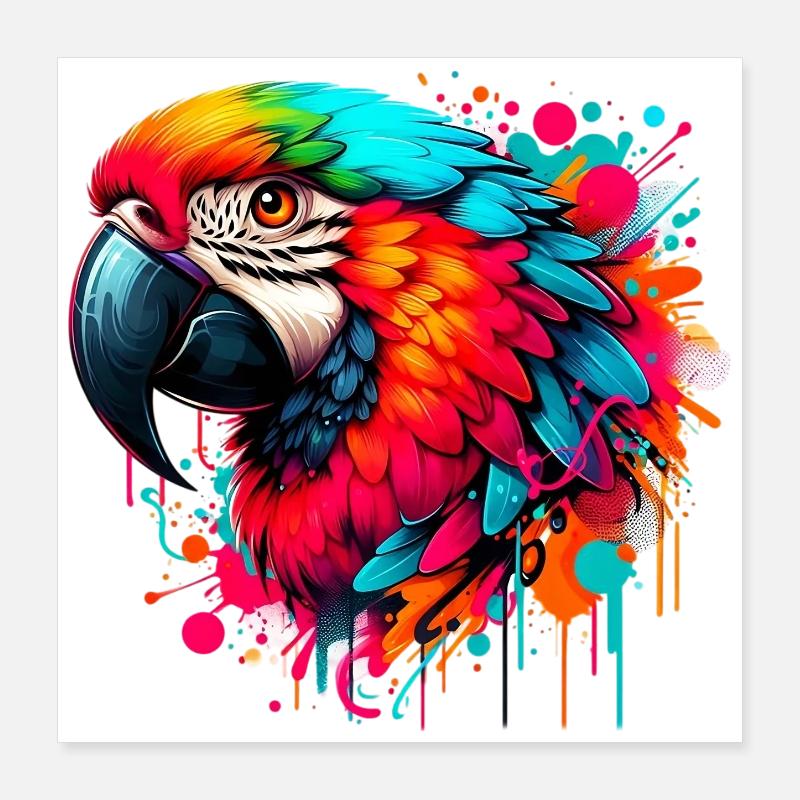 Perroquet Poster 40 x 40 cm