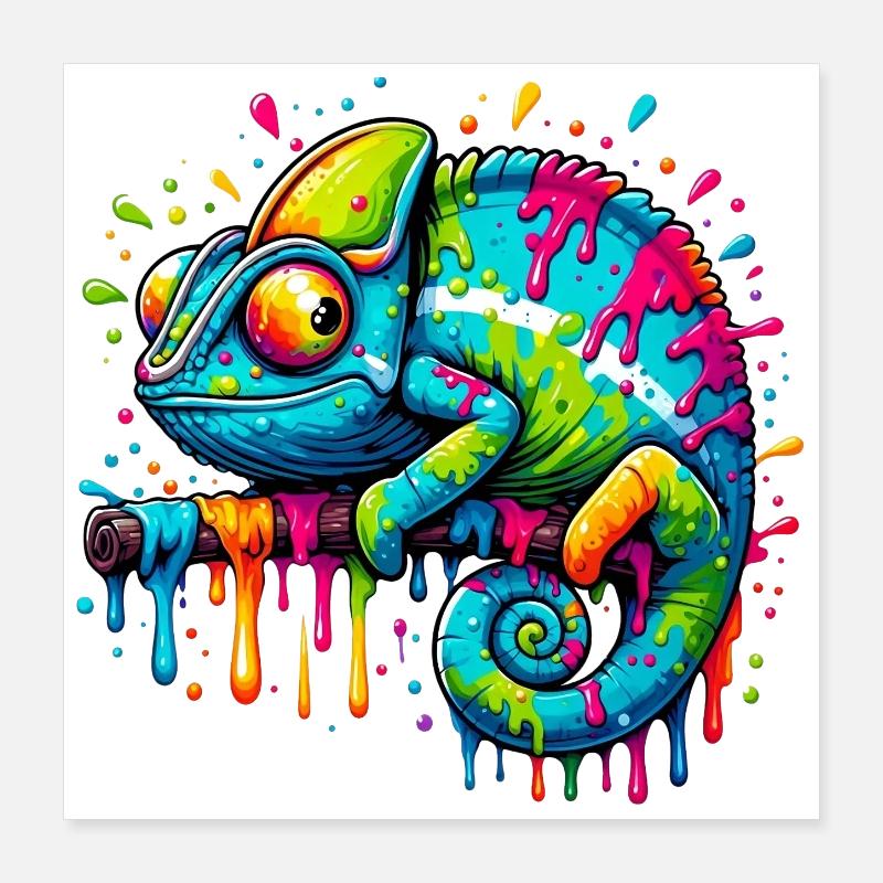 Chamäleon Poster 40x40 cm