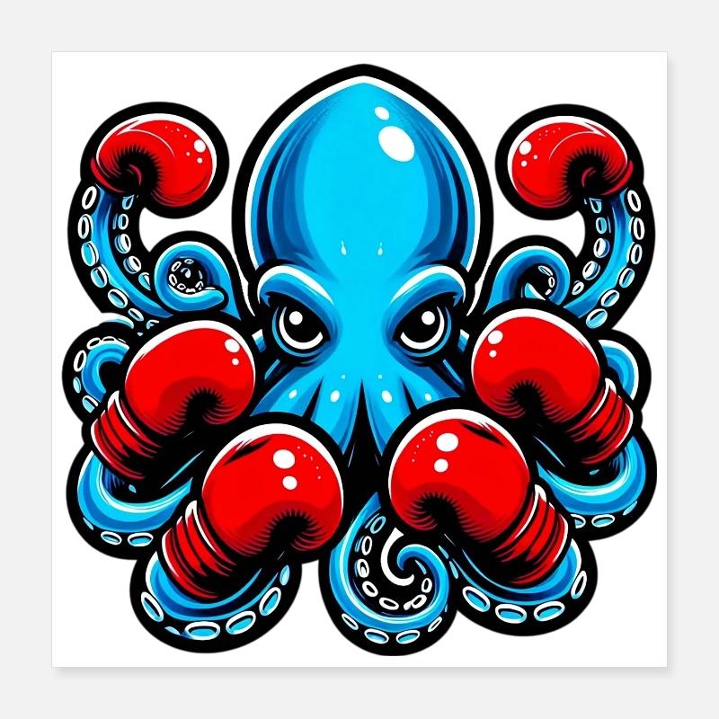 Pieuvre Poster 40 x 40 cm