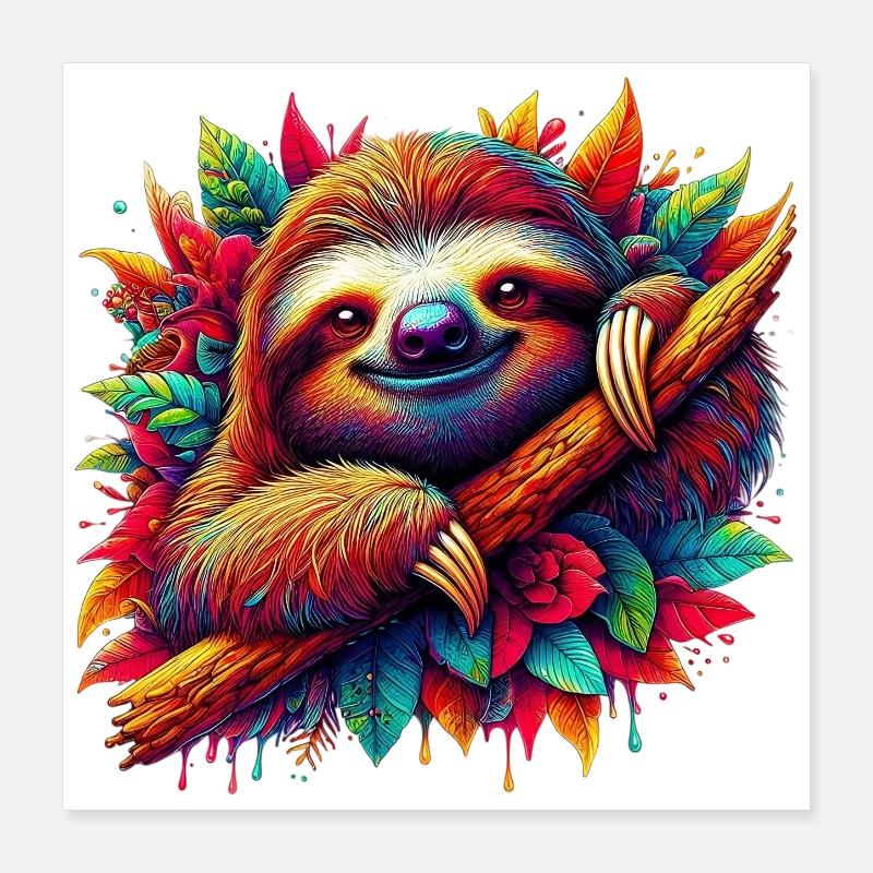 Sloth Poster 16" x 16" (40x40 cm)