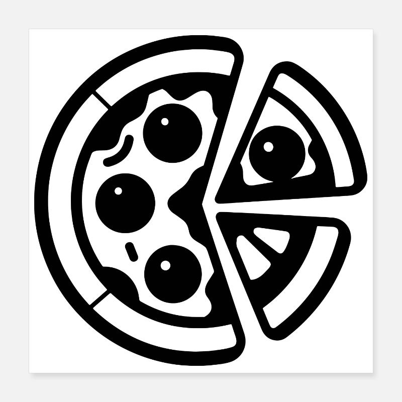 Pizza Drawing Poster 16" x 16" (40x40 cm)