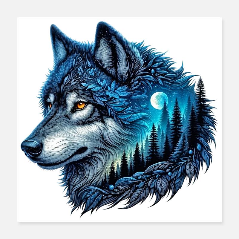 Loup Poster 40 x 40 cm