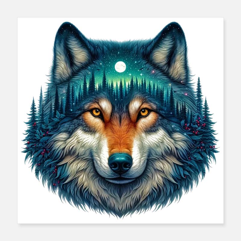 Wolf Poster 16" x 16" (40x40 cm)