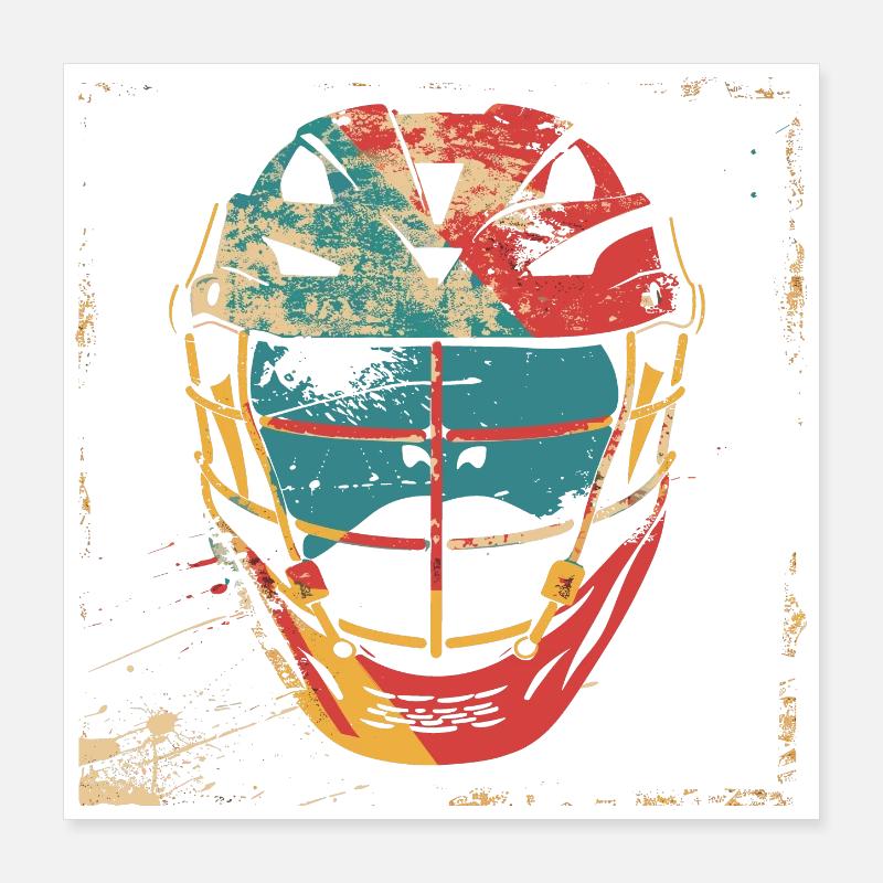 Casque de crosse à l’ancienne Poster 40 x 40 cm