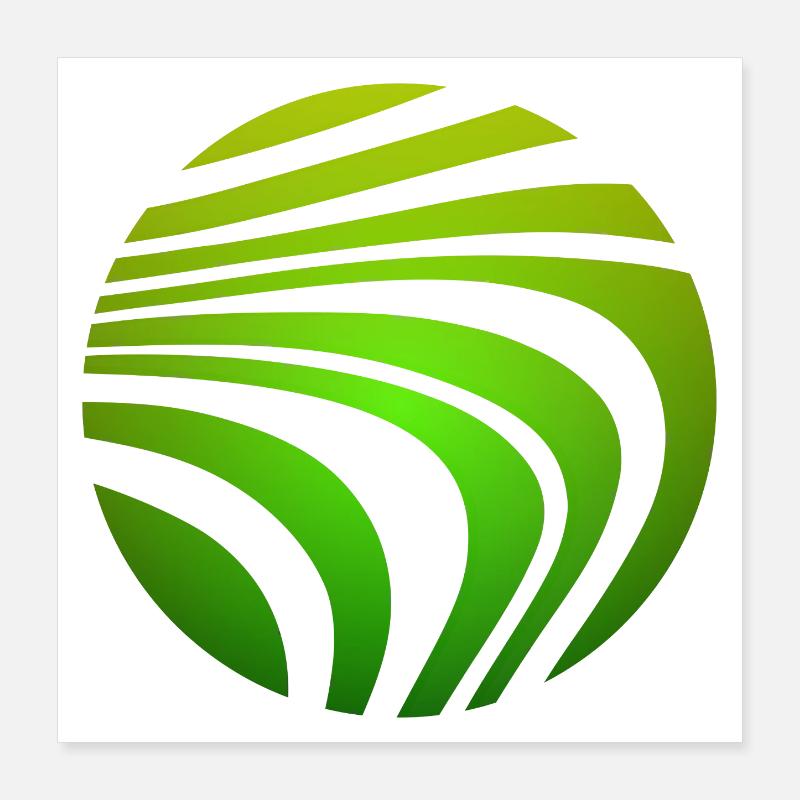 Psychedelic Pattern Green Gradient Poster 16" x 16" (40x40 cm)