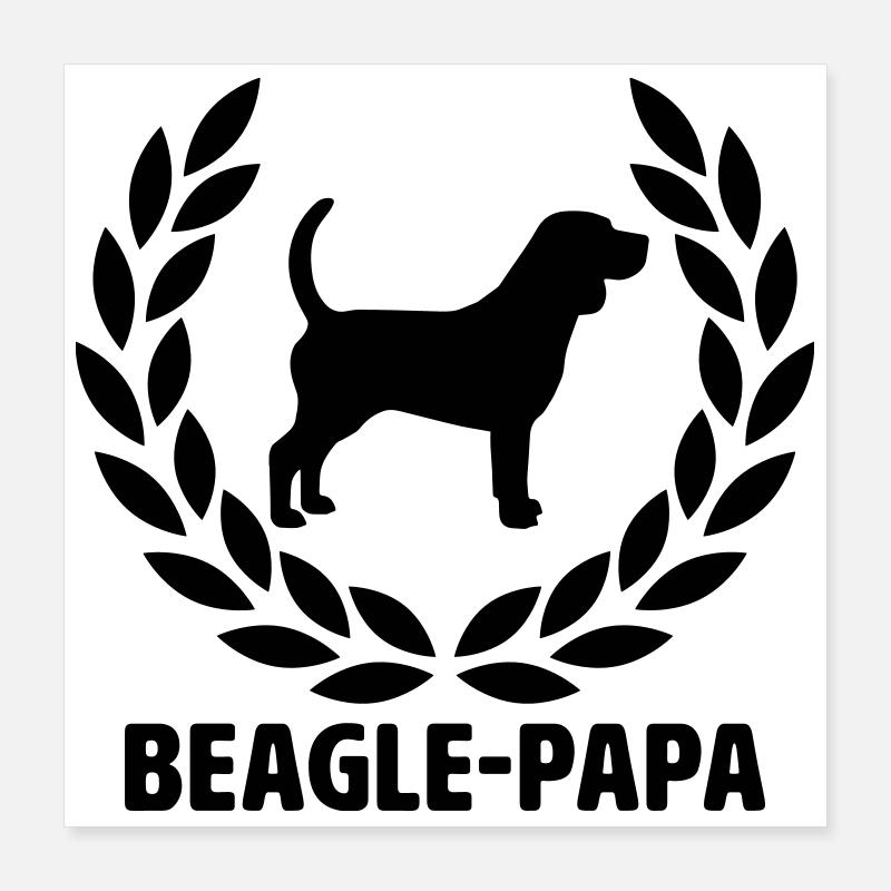 Beagle Papa Poster 40x40 cm