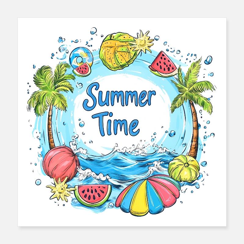 Summer Time Splash Poster 40x40 cm