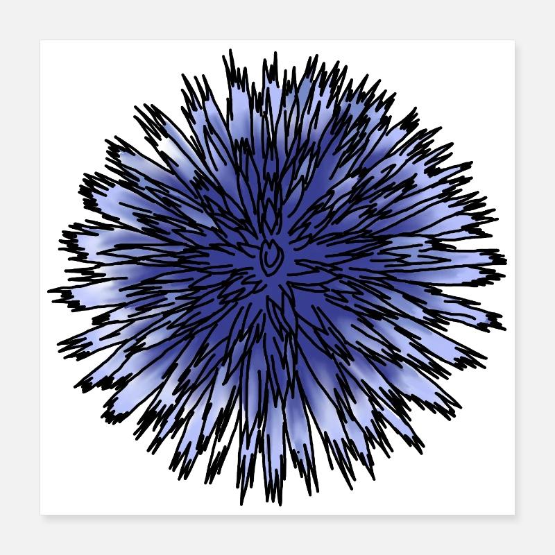 Blue Thistle Flower Poster 16" x 16" (40x40 cm)