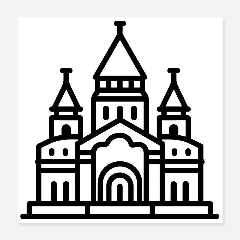 cathédrale Poster 40 x 40 cm