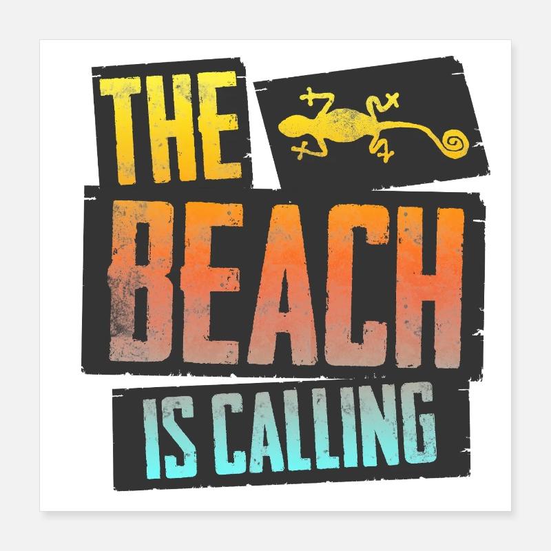 The Beach is Calling Poster 40x40 cm