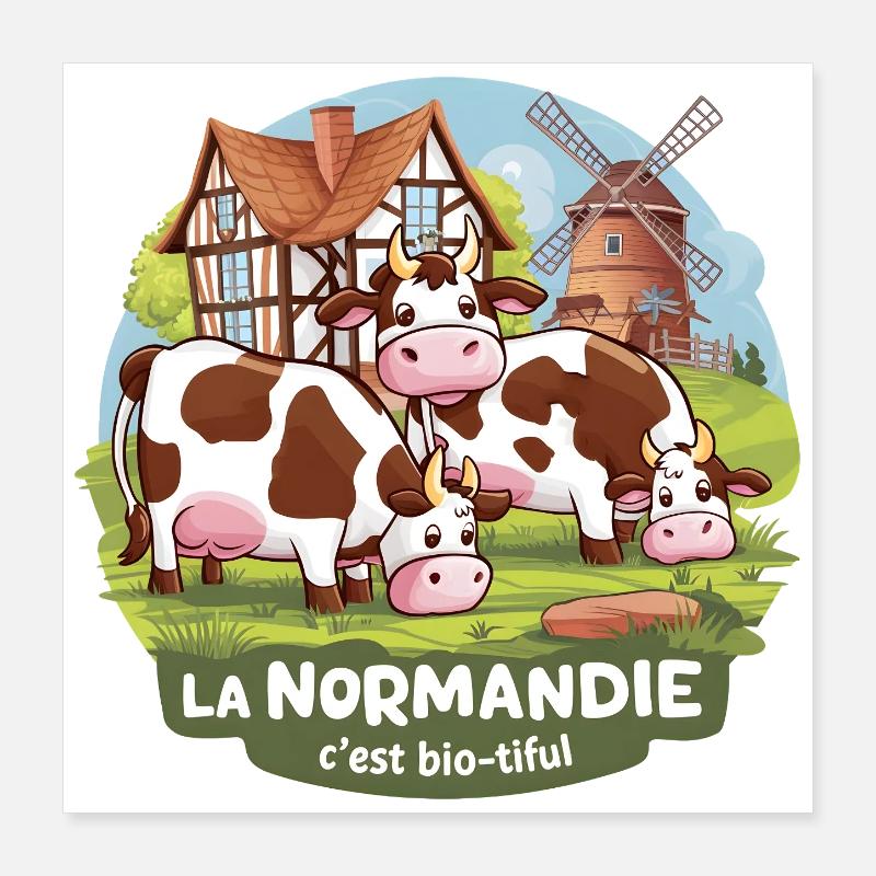 La Normandie C’est Bio-tiful Manche et Cotentin Poster 40 x 40 cm