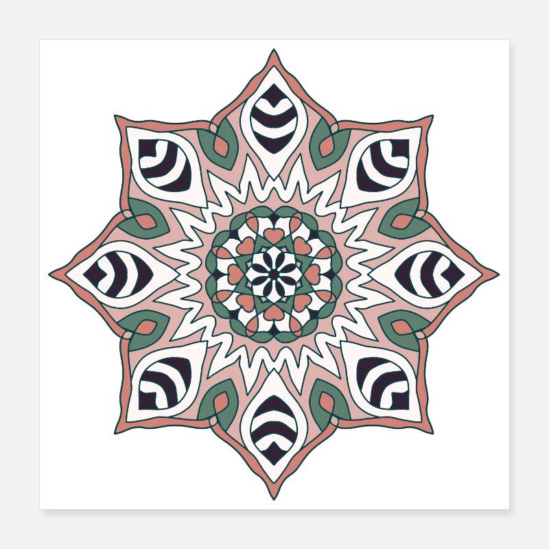 Erdton Mandala Muster Poster 40x40 cm