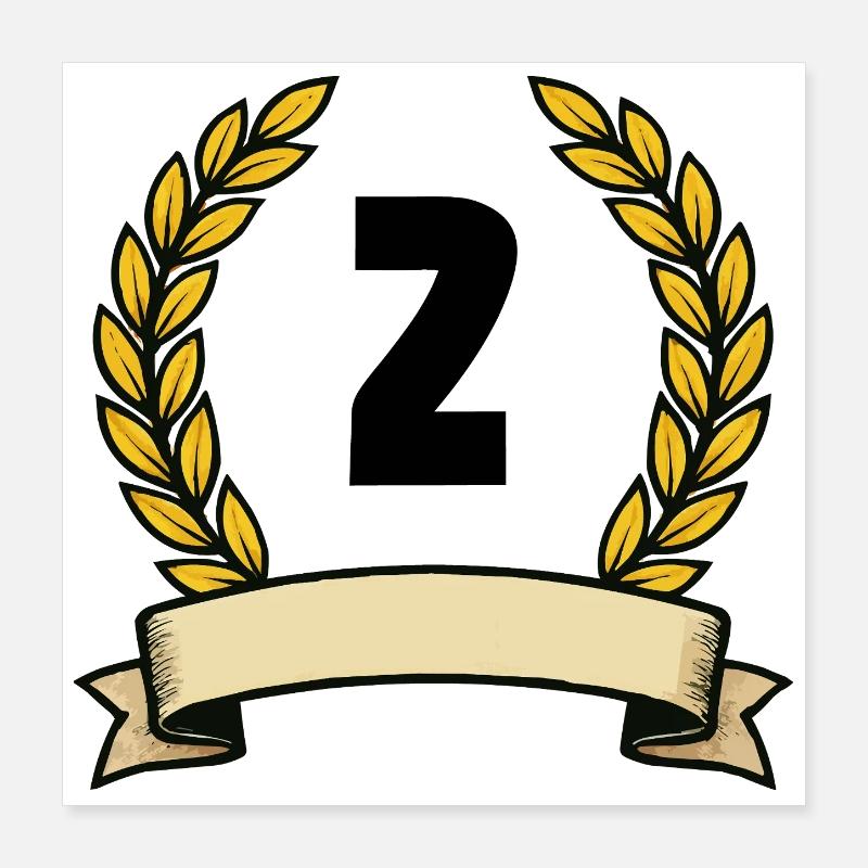 Lorbeerkranz Emblem Banner 2 Poster 40x40 cm