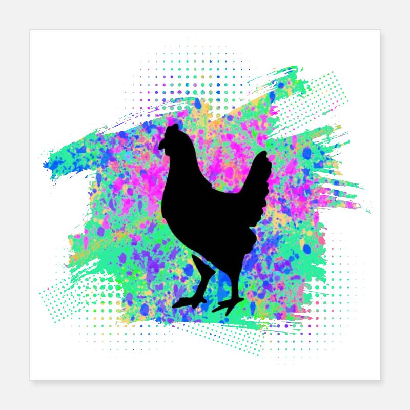 Chicken Chickens Poster 16" x 16" (40x40 cm)