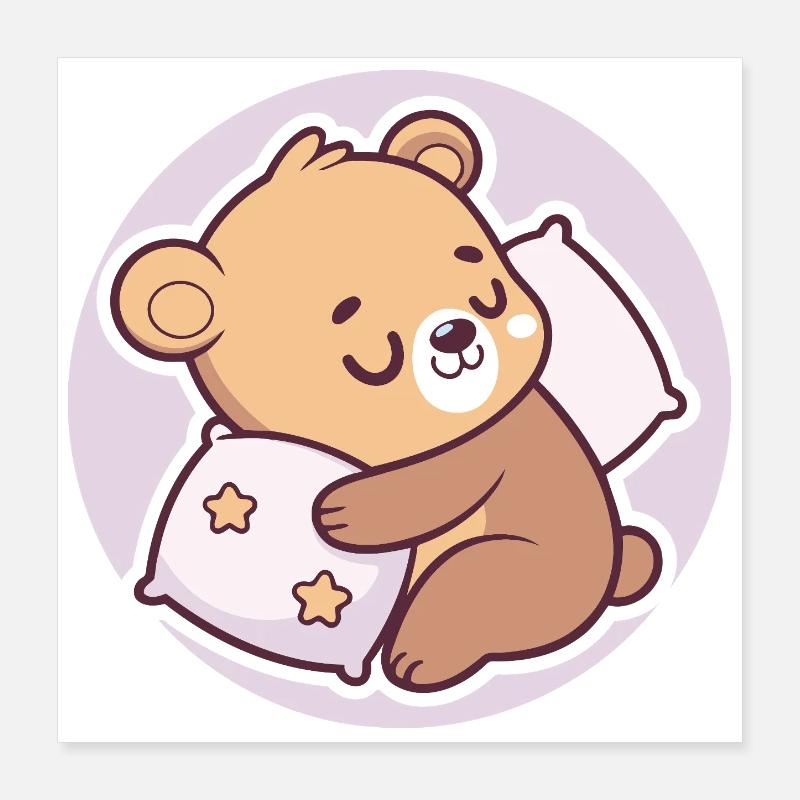 Süßer Tagtraum-Bär Poster 40x40 cm