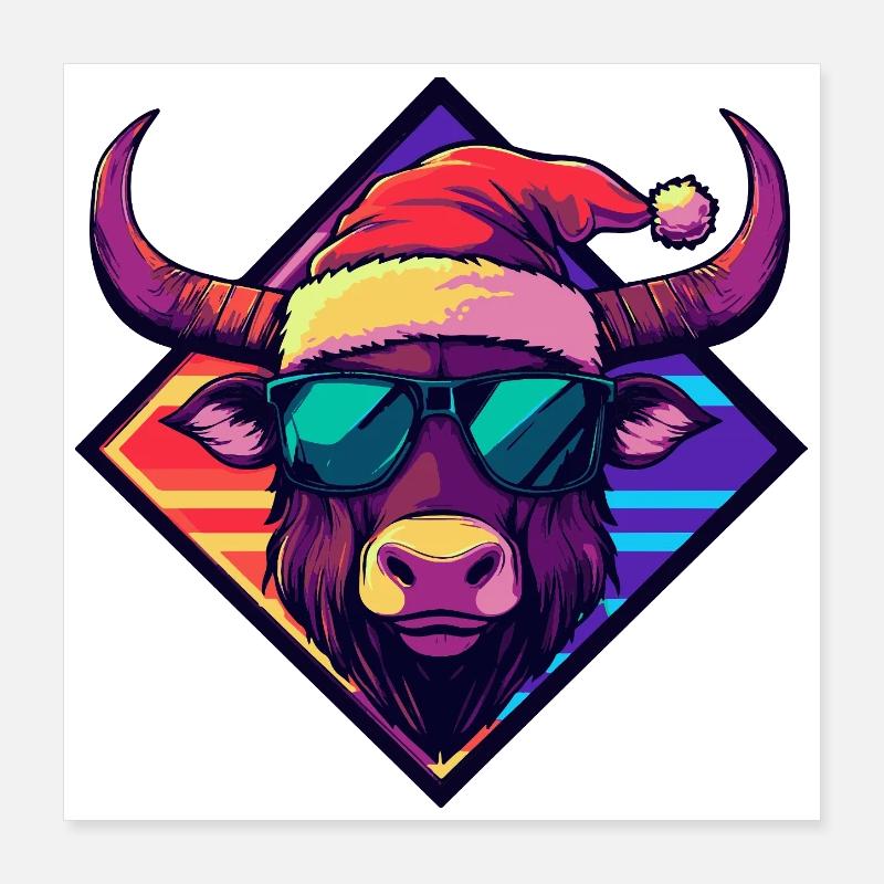 Lunettes de soleil Bison Santa Poster 40 x 40 cm
