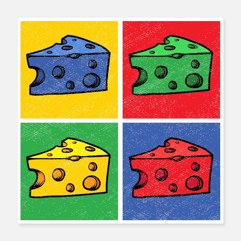 Cheese Pop Art Popart Cheese Piece Cheese Corner Poster 40 x 40 cm