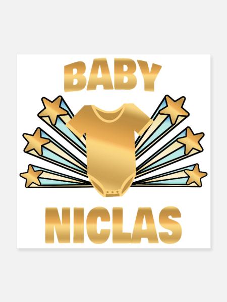 Niclas - Poster 40x40 cm - Weiß