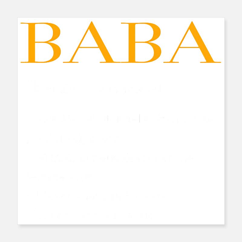 Baba Définition du Père turc Design Poster 40 x 40 cm